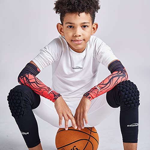 image for COOLOMG 2 Packs (1 Pair) Kids Adult EVA Pads Crashproof Basketball Leg