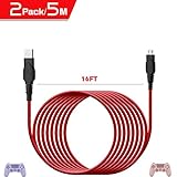 Birgus PS4 Micro USB Charger Cable,controller charger 16ft/2 pcs,Charging Cable Hi-Speed Charge and Play Micro USB Cord for PlayStation 4 / Xbox One controllers, Charge 2 Controllers at the Same Time