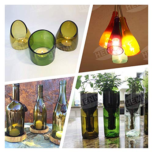 Glass Bottle Cutter, HENMI Glass Cutting Tools/DIY Machine for Cutting Wine, Beer, Champagne, Whiskey Bottle Cutter Kit for DIY Arts and Crafts for Adults with Accessories Tool Kit, Gloves - Thumbnail 5