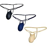 Gogobear Men's Sexy Low Rise Bikini Thong Stretchy Spaghetti Strap Cutout Underwear