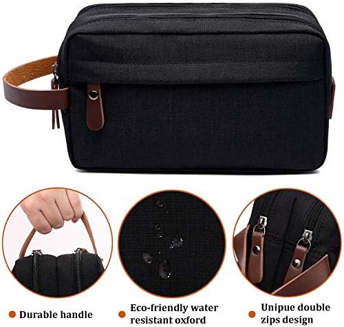 Mens Toiletry Bag Dopp Kit Travel Bathroom Bag Waterproof Shaving Shower Cosmetic Organizer (Black) 4 Mens Toiletry Bag Dopp Kit Travel Bathroom Bag Waterproof Shaving Shower Cosmetic Organizer (Black)