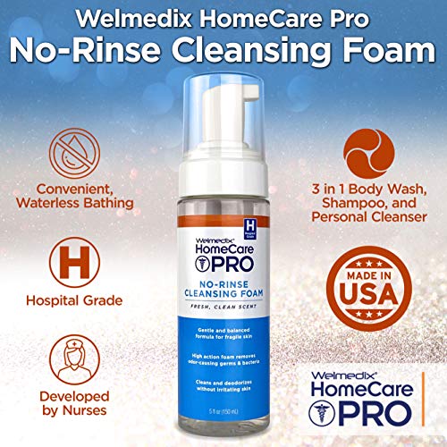 Welmedix Rinse Free Cleansing Foam, 3 in 1 Body Wash, Shampoo and Personal Cleanser for Elderly, Incontinence and Infant… - Image 2