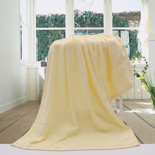 Summer cool bamboo carbon fiber large bath towel bath towel adult men and women a soft absorbent, light yellow