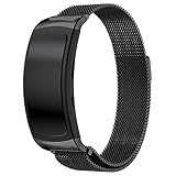 Maxjoy For Samsung Gear Fit 2 Band, Milanese Loop Replacement Bands Stainless Steel Bracelet Metal Strap with Magnet Clasp for Samsung Gear Fit2 SM-R360 Smart Watch, Black