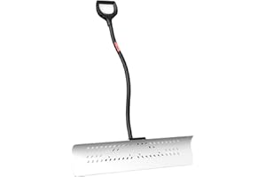 BREWIN TOOLS 36" Snow Pusher, Snow Shovel for Driveway Snow Removal, Back Saver Snow Plow for Doorway, Sidewalk, Deck. Extra Wide Blade with Ergo Handle, Great for Both Residential and Commercial Application
