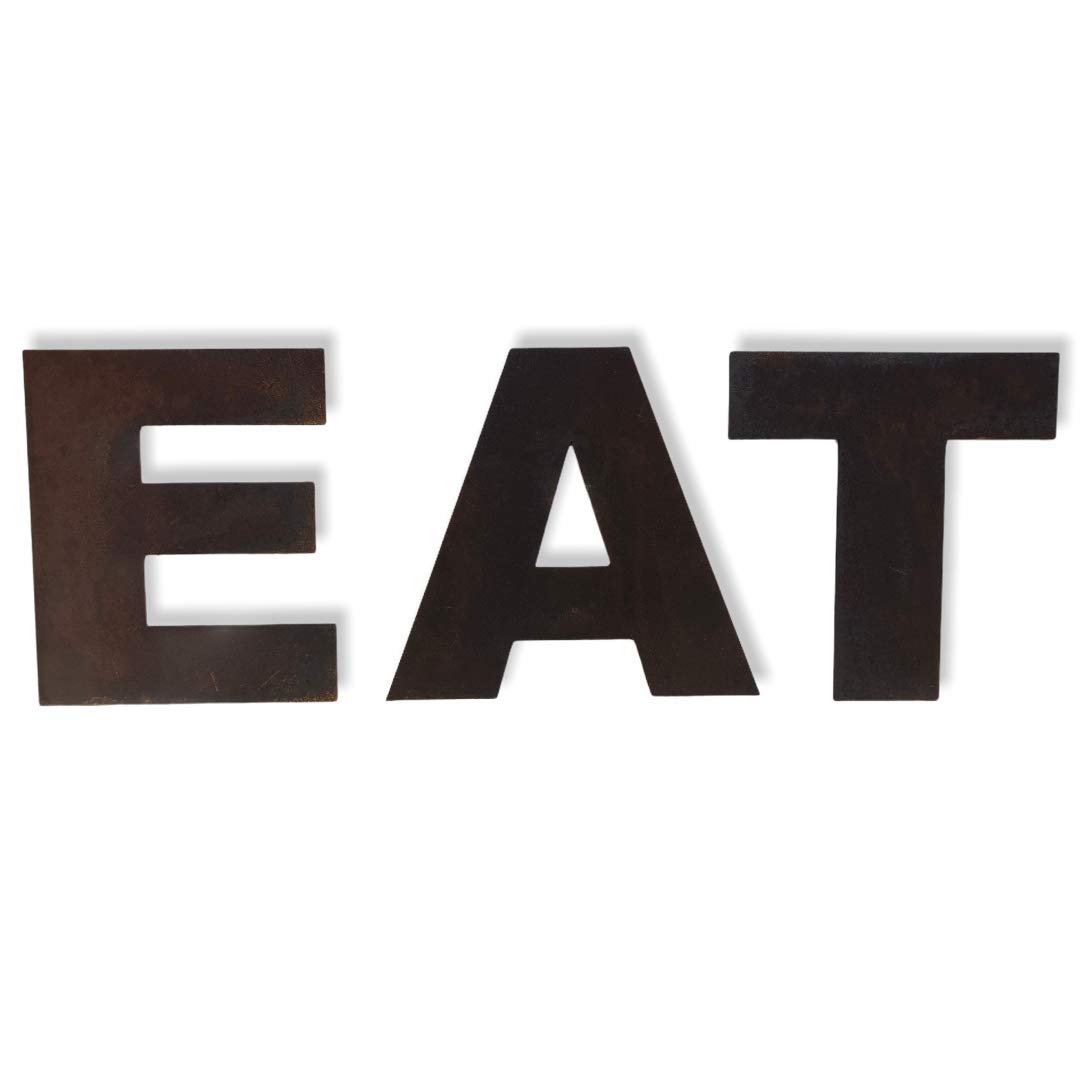 RW Eat Sign, Rusty Metal Letters, kitchen Wall Sign, Industrial Style, Feature, Garden Gifts, Bbq Decor, Home & Garden Accessories