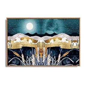 Framed Home Artwork Abstract Mountain Nature Scenery for...