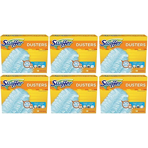 Swiffer 180 Dusters, Multi Surface Refills, Unscented Scent, 18 Count, 6-Pack