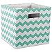 DII Hard Sided Collapsible Fabric Storage Container for Nursery, Offices, & Home Organization, (11x11x11) - Chevron Aqua