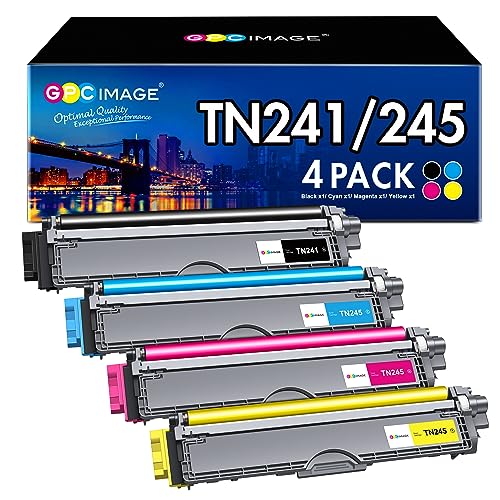 TN241 DCP-9020CDW TN245 Toner Replacement for Brother TN241 TN245 for Brother MFC-9330CDW MFC-9340CDW DCP-9020CDW HL-3140CW HL-3150CDW MFC-9140CDN HL-3170CDW (Black Cyan Magenta Yellow, 4-Pack)