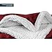 PAVILIA Sherpa Fleece Throw Blanket for Couch, Maroon Red, Plush Soft Fuzzy Sofa Blanket, Cozy Reversible Winter Throw for Women Men, 50x60 Inches