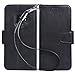 Arae Case Compatible for Samsung Galaxy S9 Plus, [Wrist Strap] Flip Folio [Kickstand Feature] PU Leather Wallet case with ID&Credit Card Pockets - Black