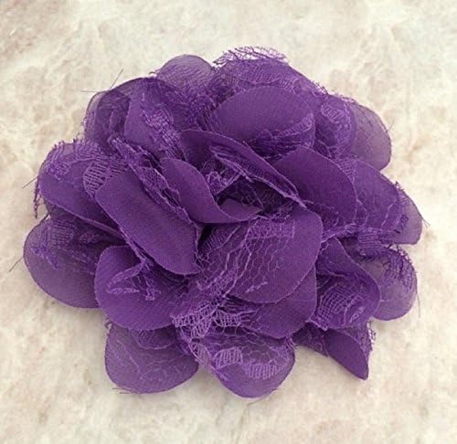 Purple Lace and Nylon Flower Bow Dog Collar Accessory