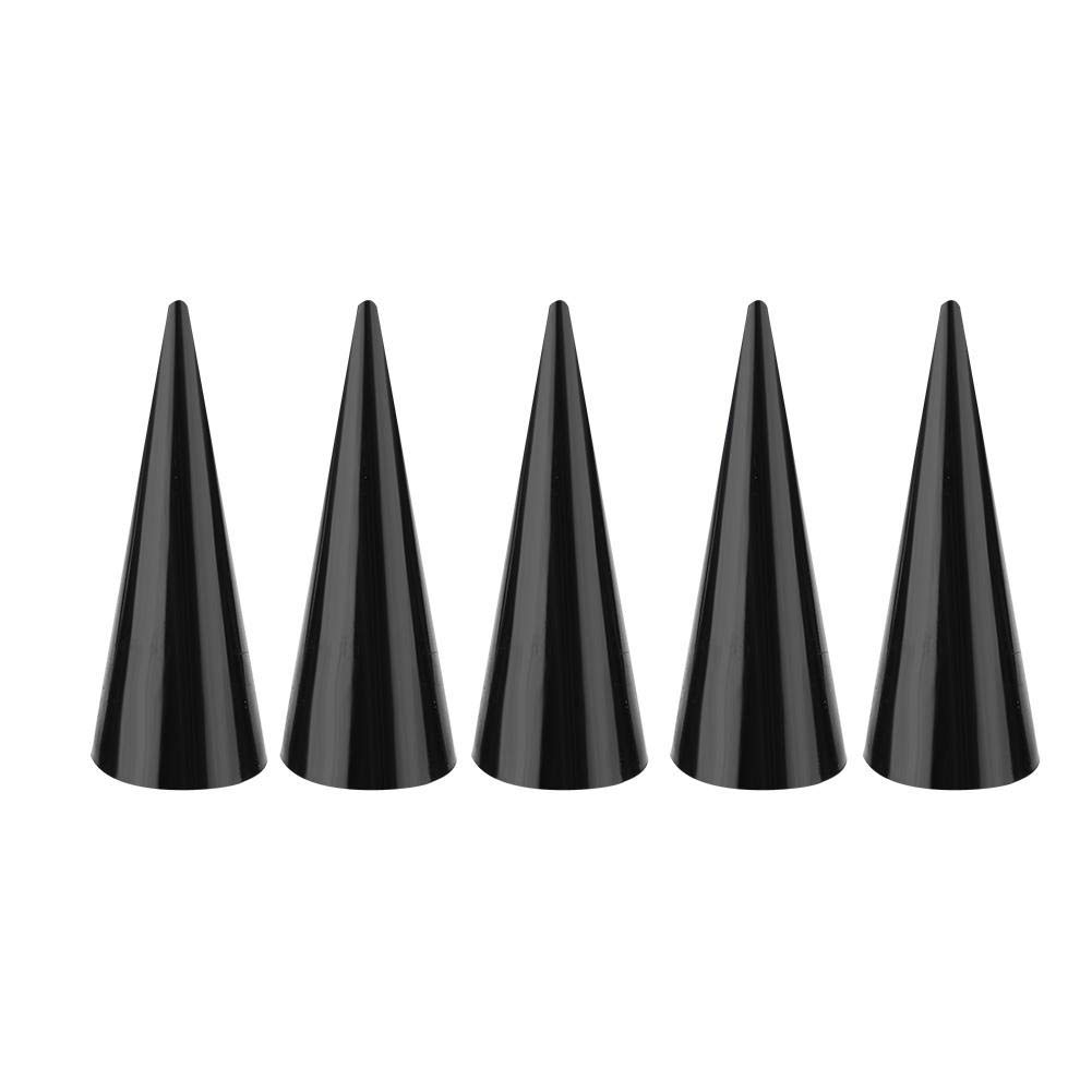 5PCS Plastic Finger Cone Ring Stand, Single Finger Display Ring Holder Showcase Stand Jewelry Rings Organizer, White or black Ring Showing Organizer Exhibition Stand (Black)