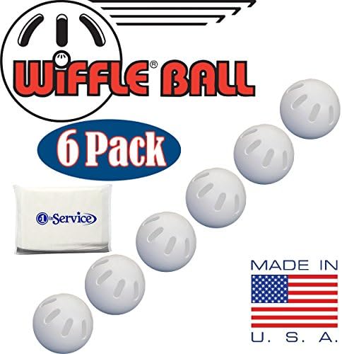 Wiffle Ball Baseballs Official Size (6 PACK) with Bonus NOIS Tissue Pack