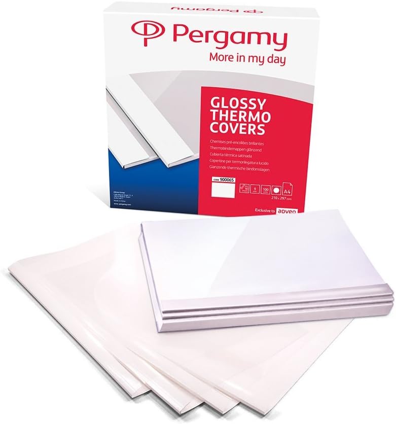 Pergamy 900061 Thermal Binding Covers 1.5 mm Shiny White