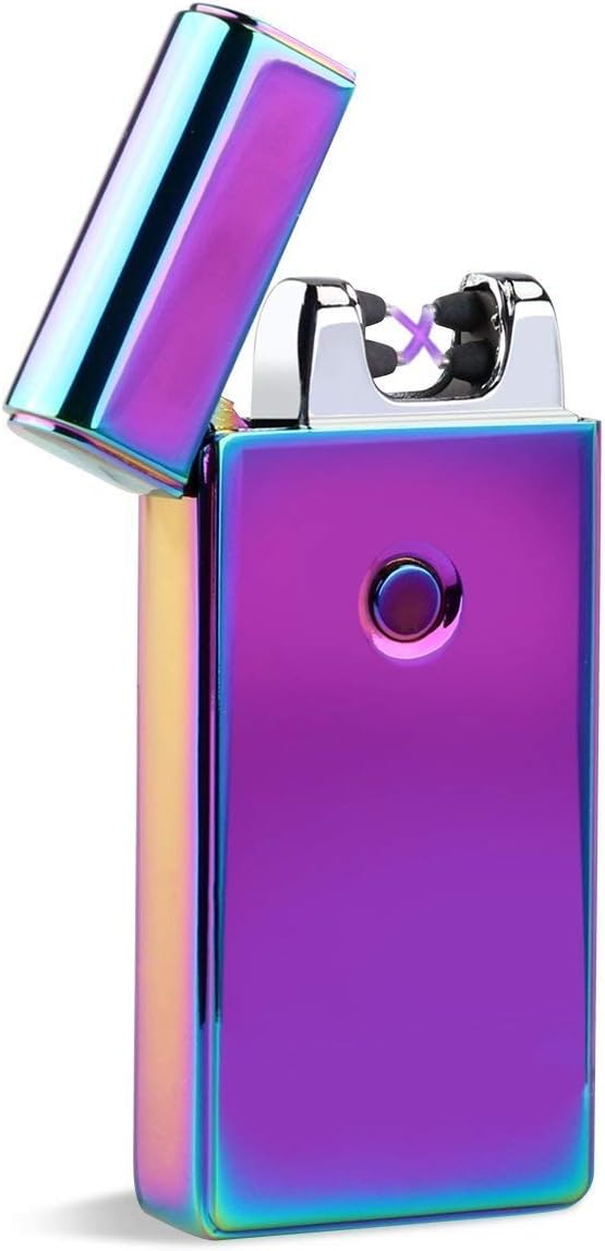 Lonni Electric Lighters Rechargeable Dual Arc, Black USB Windproof Flameless Electronic Cigarette Lighter for Cigarettes Smoking Camping BBQ Candle