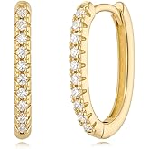 MYEARS Women Earrings Gold Huggie U Hoop 14K Gold Plated Small Simple Hypoallergenic Everyday Jewelry