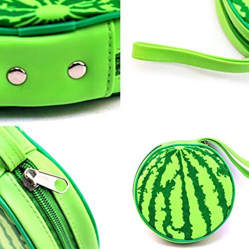 Lzttyee Creative PU Leather Round 24-disc CD Storage Case Bag Portable DVD Organizer Wallet Holder for Home/Car/Office (Watermelon)