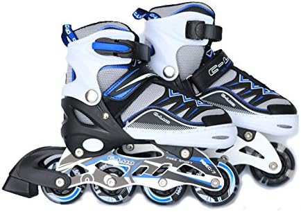 Kuxiong Adjustable Inline Skates for Kids, Perfect for Boys, Light up Wheels,Blue
