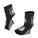Sanabul Battle Forged Striking Gel Ankle Guard for MMA Muay Thai Kick Boxing 1 Pair - Black/White, Large/X-Large