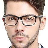 OCCI CHIARI Men Rectangle Stylish Eyewear Frame With Clear Lens (Demi,54)