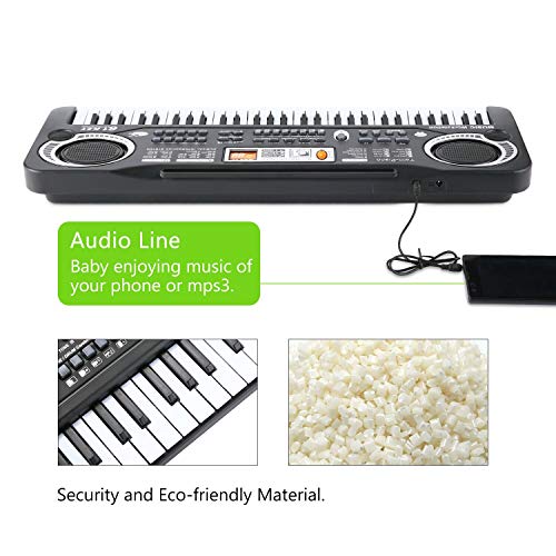 image for Ywin Upgrade 61 Key Kids Piano Keyboard Musical Instruments Toys with 