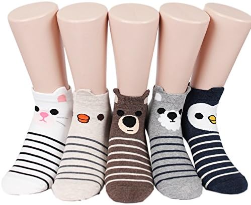 Socksense Puppy Cats Animals Women's Series Socks (Animal Line_5pairs)