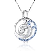 LGSY Blue CZ Wave Cage Pendants for Pearl Jewelry Making Sterling Silver, Design Cage Pendants for Women