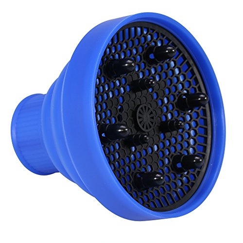 Silicone Hairdryer Diffuser Folding Hair Blower Professional Salon Hairdressing Styling Tool Universal Hood Cover, Blue