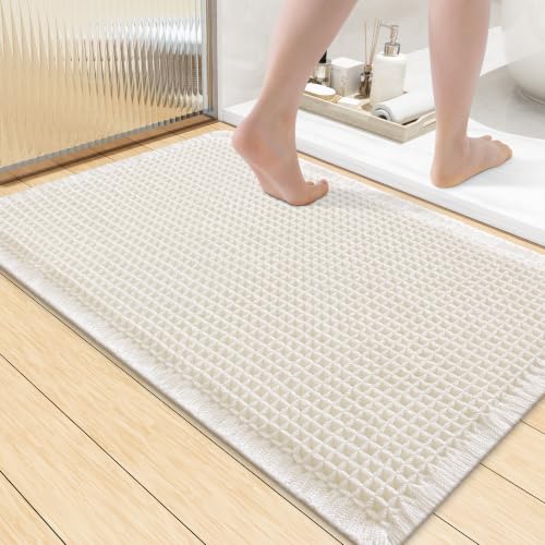 Smiry Waffle Bath Mat Cream