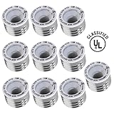 UL-listed 10pcs Pack E26/E27 to E12 Adapter - Medium Screw (E26/E27) to Candelabra Screw (E12) Socket Reducer Adapter Converter