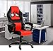 SEATZONE Swivel Office Chair, Racing Car Style Bucket Seat Gaming Chair, Curved High-Back Leather Computer Desk Chair for Home, Office and E-Sports Use, Red