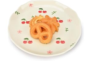 Koythin Ceramic Dessert Plates, Cute Fruits Dinner Plate, Creative Plates Design, Printed Flowers Dinnerware for Office and H