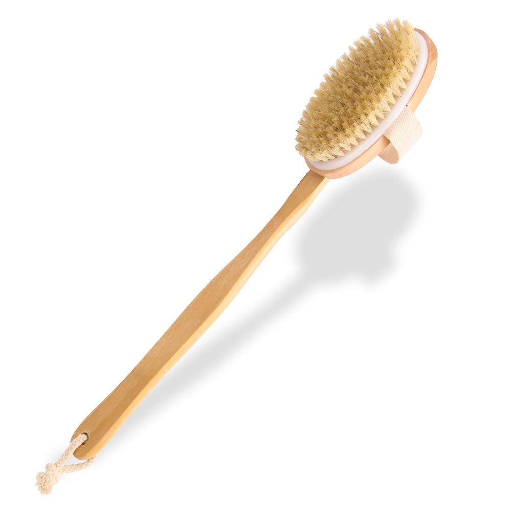 Brosse de Bain, SUAYLLA Naturel Sanglier Soies Douche dos Epurateur avec Longue 43cm(17\