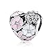 WOSTU Heart Enamel Sterling Silver Bead Charms Fit Charm Bracelets for Women