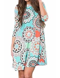 Vestido de manga 3 4 con estampado floral para mujer de G y PL