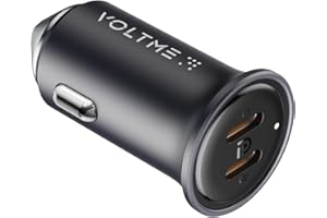 VOLTME Car Charger, 30W PD 3.0 USB C Car Charger, Fast Charging Block Dual Port USB C Plug Cigarette Lighter Charger Adapter 