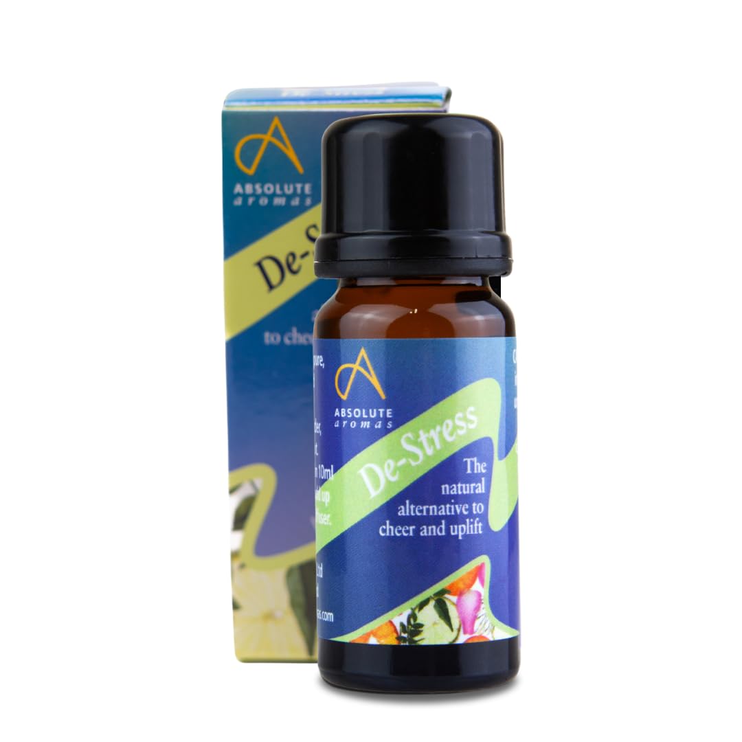 Absolute Aromas | De-Stress Essential Oil Blend - 100% Pure Lavender, Jasmine, Frankincense and Ylang Ylang Essential Oils for Diffusers & Aromatherapy, 10ml