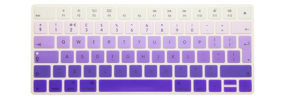 MMDW Premium EU Layout English Ultra Thin Soft-touch Silicone Keyboard Protective Cover Skin Protector for Magic Wireless Keyboard MLA22L/A A1644 (2015 Released)(Ombre Purple)
