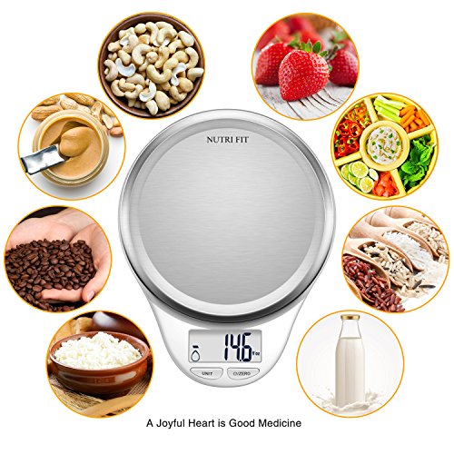 image for Digital Kitchen Scale with Dough Scraper,NUTRI FIT High Accuracy Multi