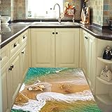 Kemilove 3D Floor/Wall Sticker Removable Mural Decals Vinyl Art Living Room Decors(Beach)
