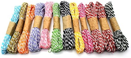 YUTIAN 12 Colors Twine Cords Strings Craft Jute Rope for Craft and Decorating 2mm 11 Yard (Raffia Paper Ribbon)