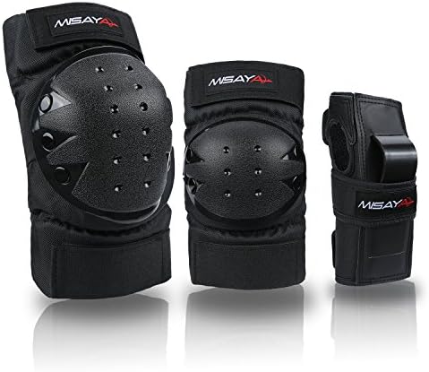 Misayar Knee Pads Elbow Pads Wrist Guards 3 in 1 Protective Gear Set for Skateboarding, Roller Skating, BMX Bicycle Scooter, Biking