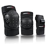Misayar Knee Pads Elbow Pads Wrist Guards 3 In 3 Protective Gear Set for Skateboarding, Roller Skating, BMX Bicycle Scooter, Biking