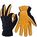 OZERO Winter Gloves for Men Women: -20F Deerskin Waterproof Windproof Leather Polar Fleece Cotton Warm Thermal Insulated Womens Mens Gloves Winter Work Running in Cold Weather-L Tan Black