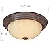 DESIGNERS FOUNTAIN Reedley 2-Lights Flush Mount Ceiling Light, 11 Inch Lighting Fixture for Kitchen, Bedroom, Bathroom, and Hallway, Amber Glass, Warm Mahogany, 1257S-WM-AM