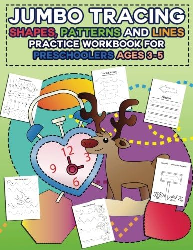 Jumbo Tracing Shapes, Patterns and Lines Practice Workbook for Preschoolers Ages 3-5: Easy Tracing Coloring Book for Preschoolers to Learn Shapes and ... for Preschool and Kindergarten) (Volume 6) Paperback – November 9, 2017