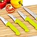 Cook N Home Paring Knife Set 4-Piece, High Carbon German Stainless Steel Kitchen Knives, Includes-Utility, Paring, Vegetable, Peeling Knife, Ergonomic Handle, Green