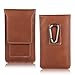 Hadi PU Leather Cell Phone Belt Holster Carrying Case with Magnetic Closure For 5.5 inch Cell Phone (For iPhone 6 Plus/6s Plus/7 Plus, For Samsung S6/S7/S7 Edge) - Vertical - Brown - Meduim Size